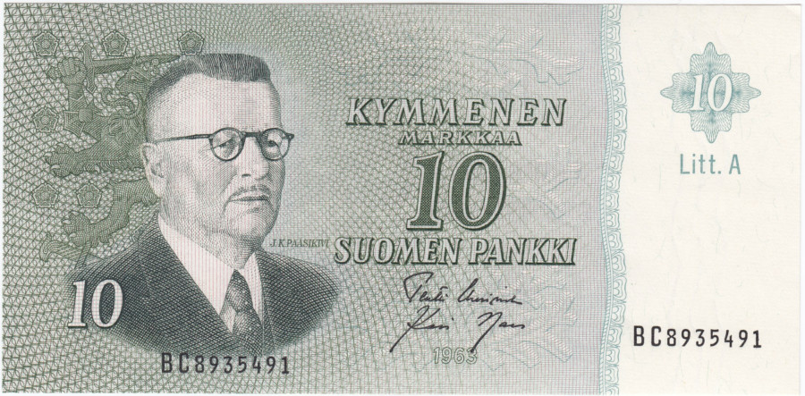10 Markkaa 1963 Litt.A BC8935491